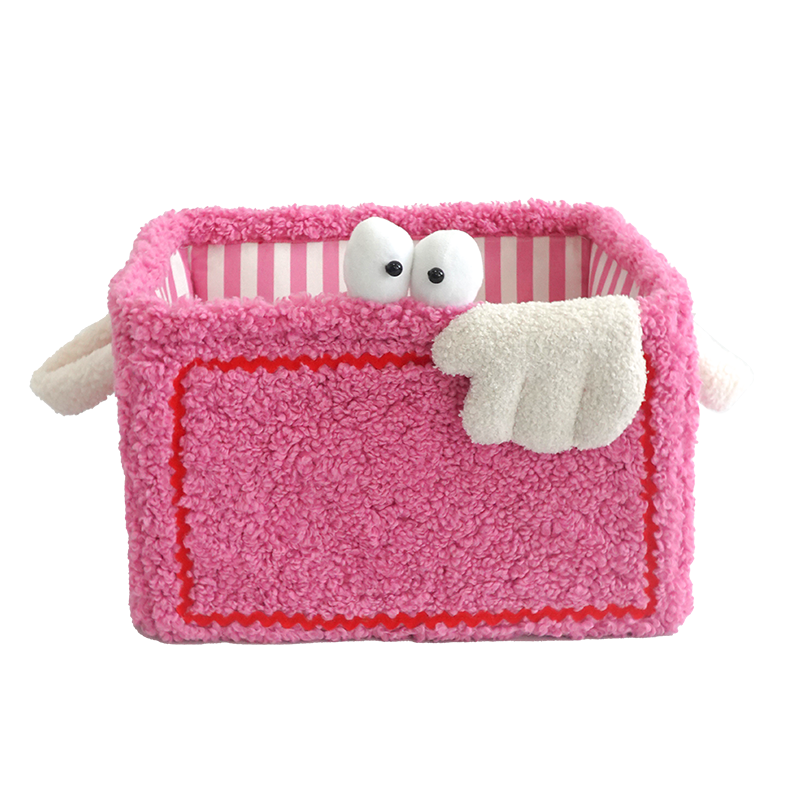 Pink Fluffy Monster Storage Basket