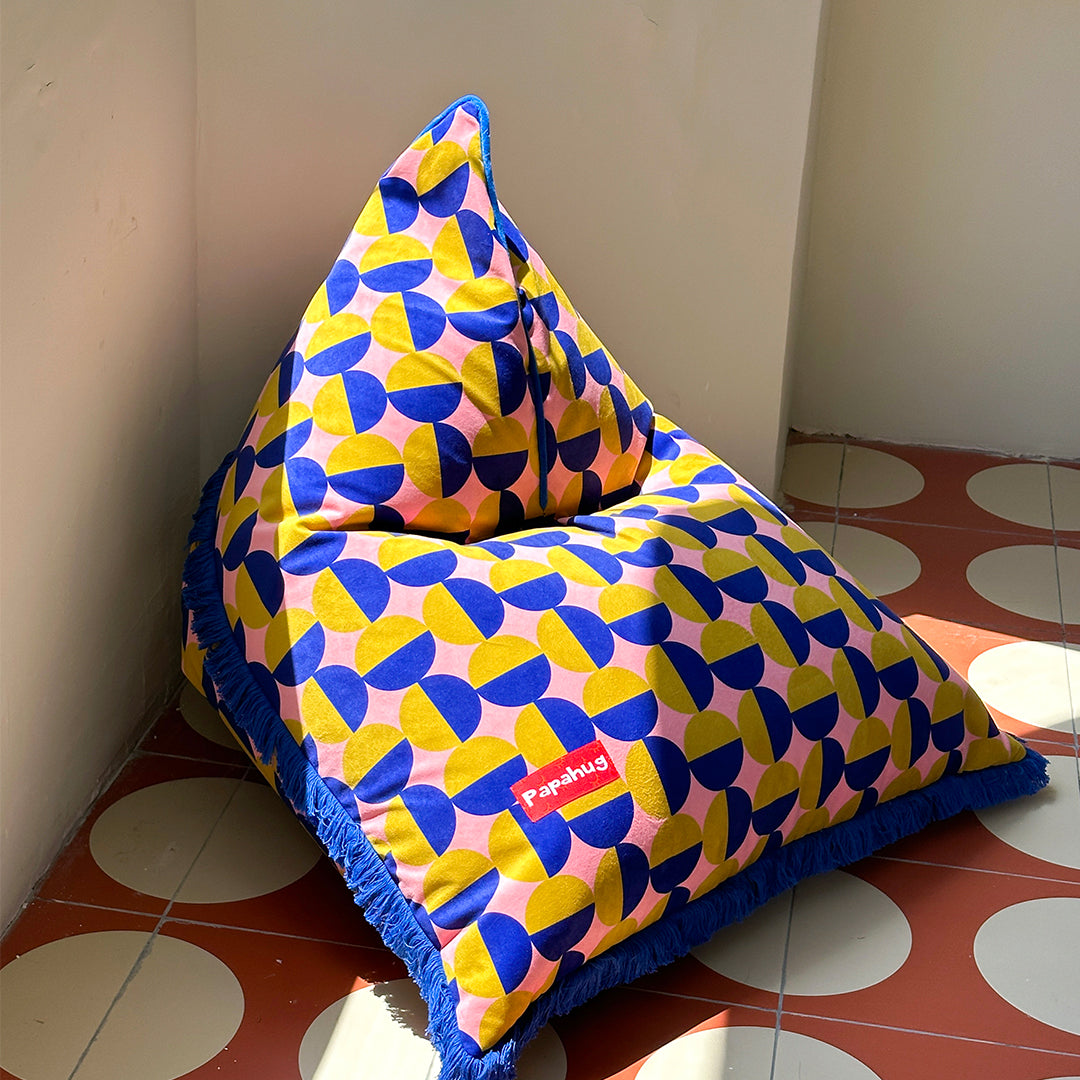 Tasseled Geometric Bean Bag Chair