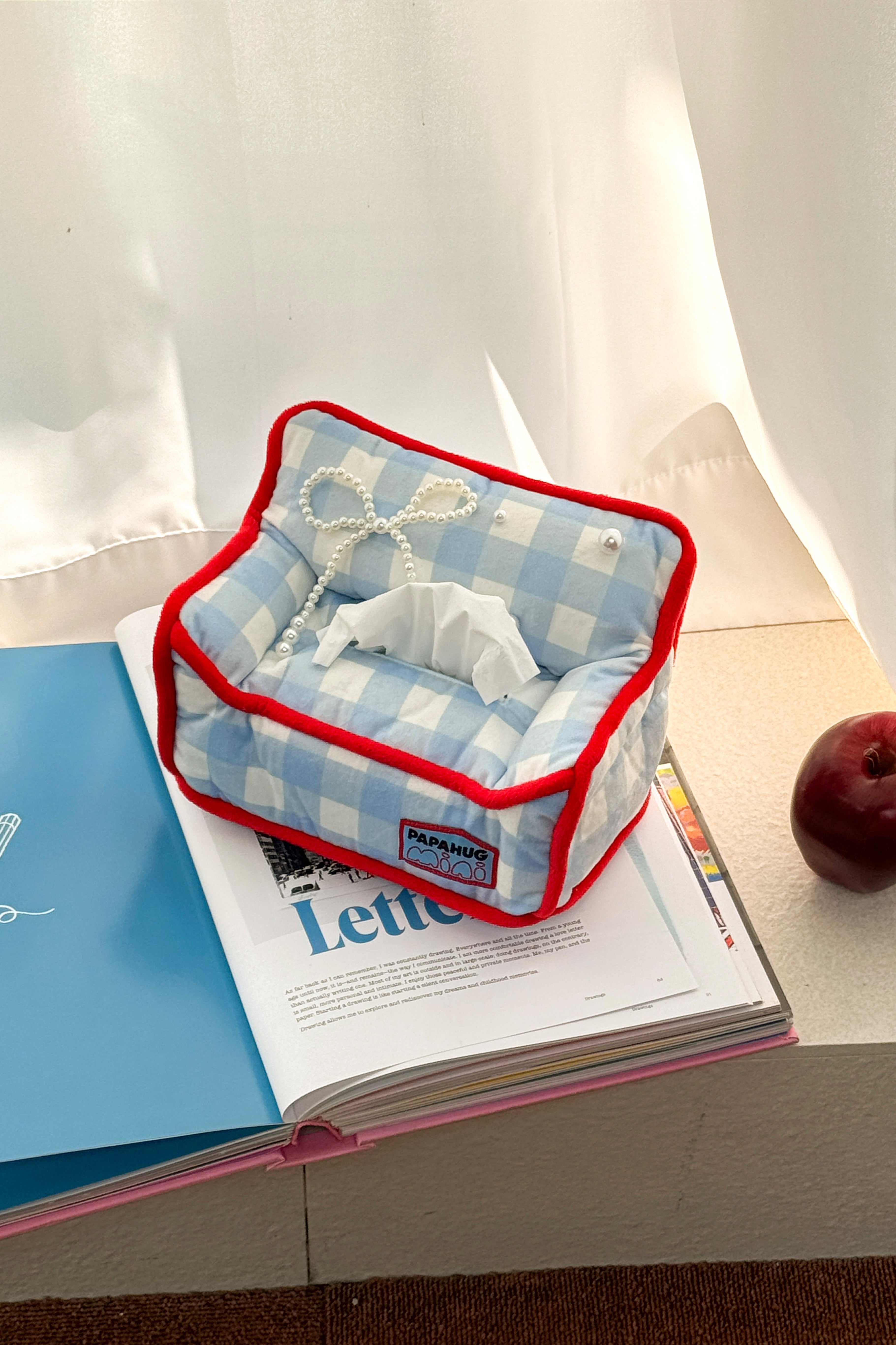 Gingham Sofa Tissue Box Cover