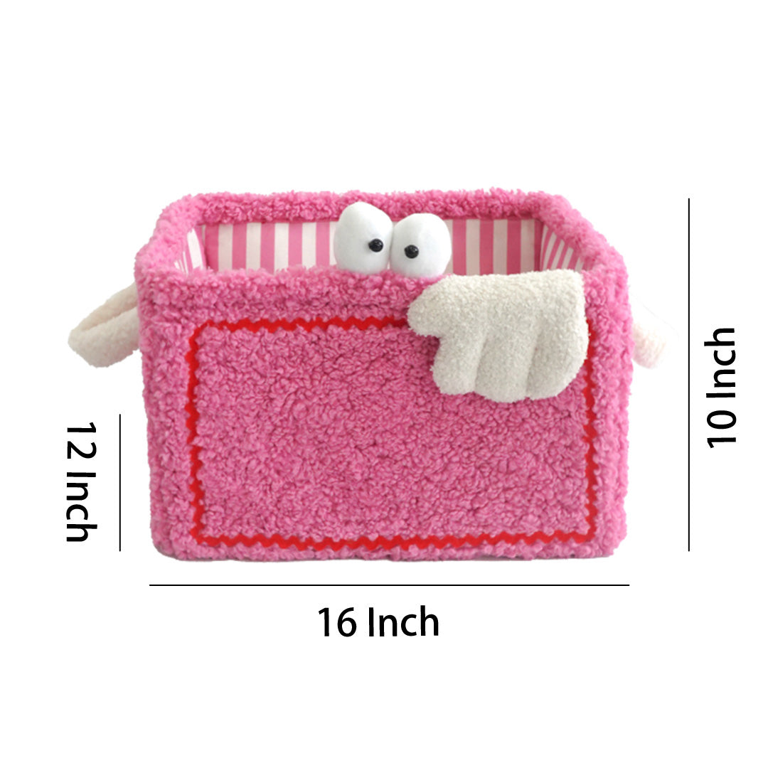 Pink Fluffy Monster Storage Basket