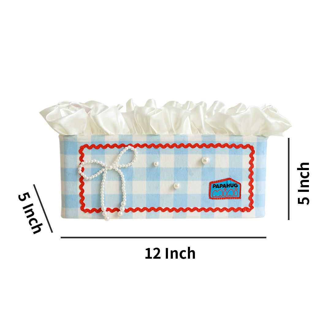 Plaid Storage Box with Ocean Theme Decor