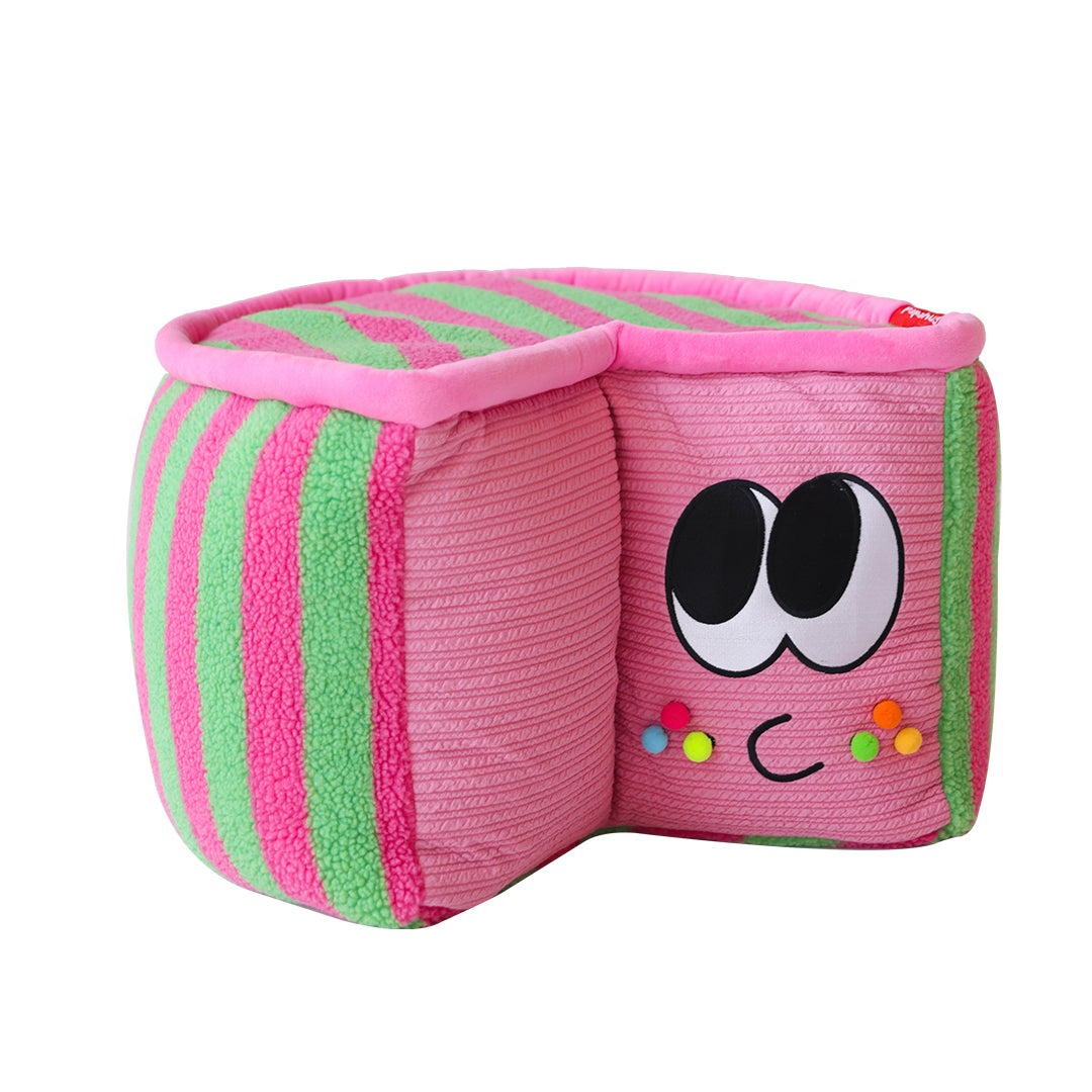 Striped Cupcake Poof Storage Ottoman