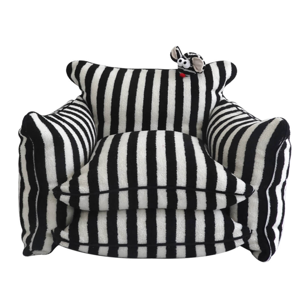 Cozy Stripes Lazy Sofa Chair: Plush & Washable Lounger for Kids & Adults