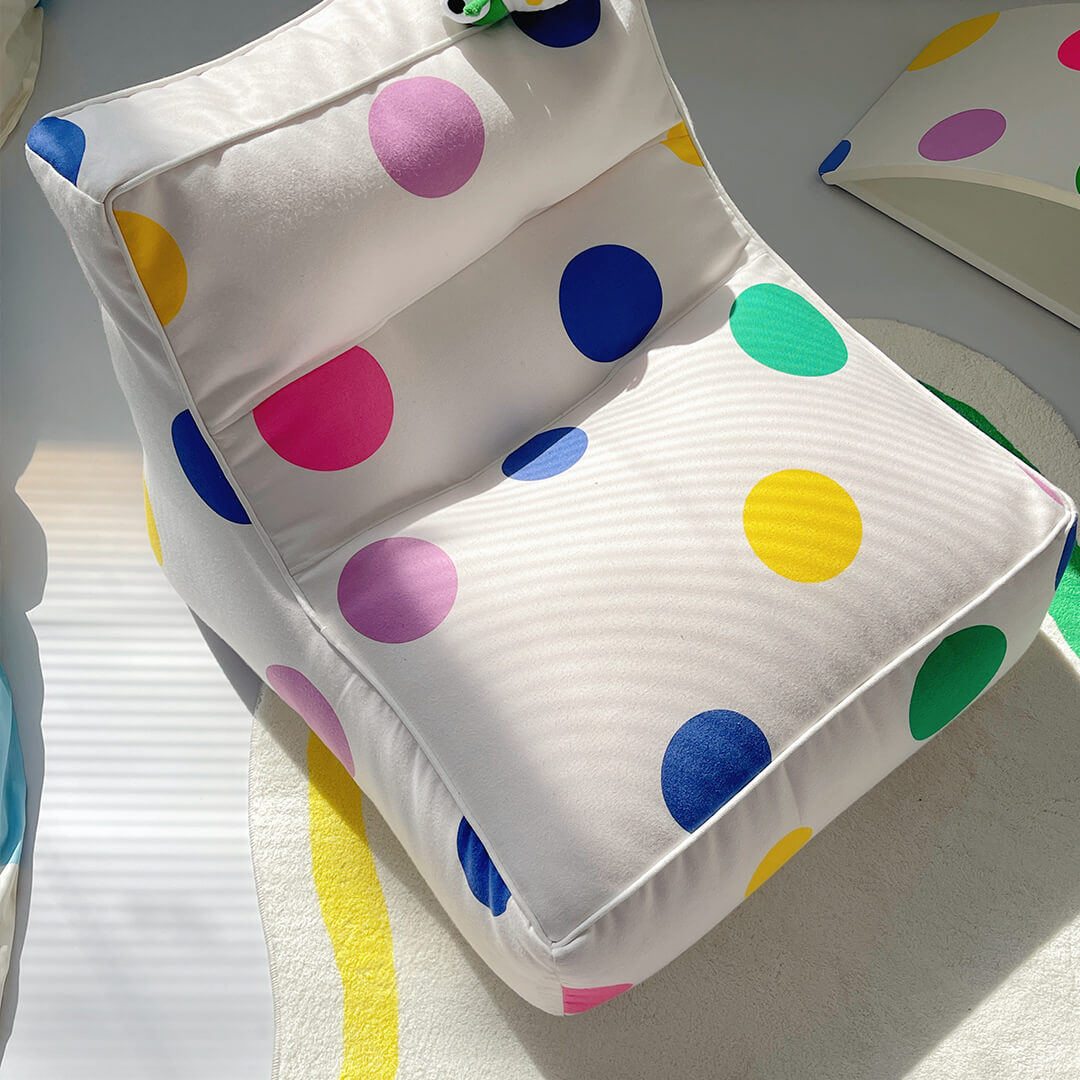 Playful Polka Dot Bean Bag Sofa - Extra Soft & Washable