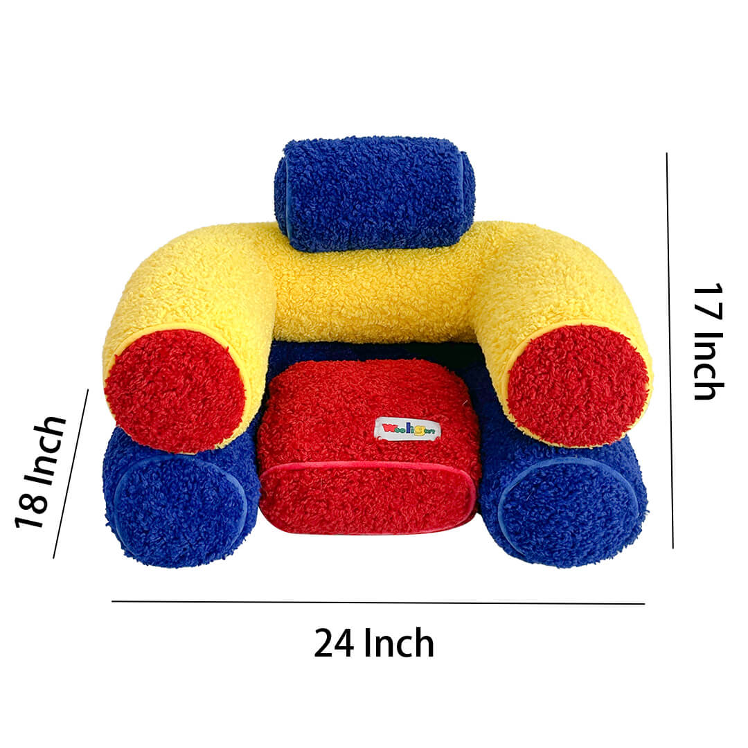 Woo Bolster Dog Bed - Cozy Lamb Fleece & Antibacterial Fiber Pet Chair