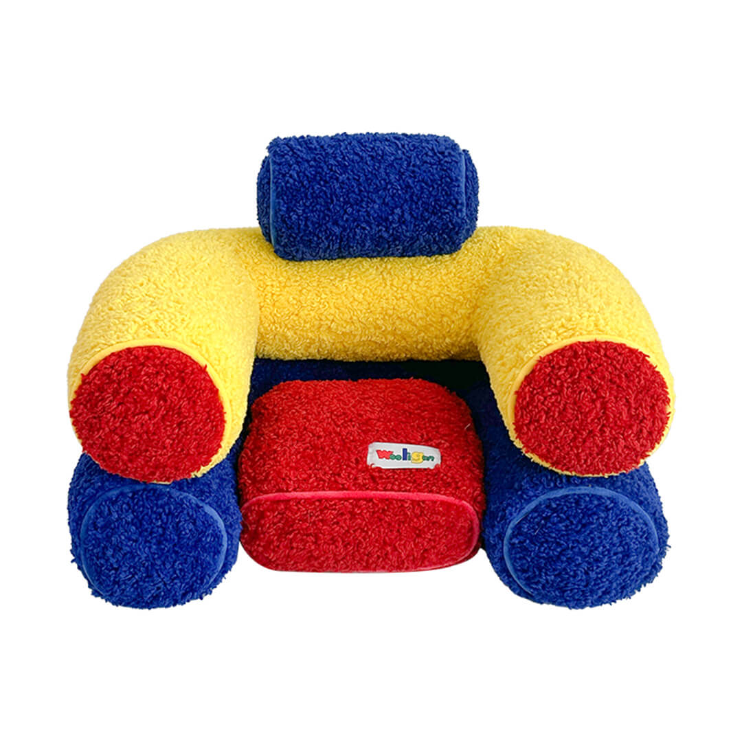 Woo Bolster Dog Bed - Cozy Lamb Fleece & Antibacterial Fiber Pet Chair