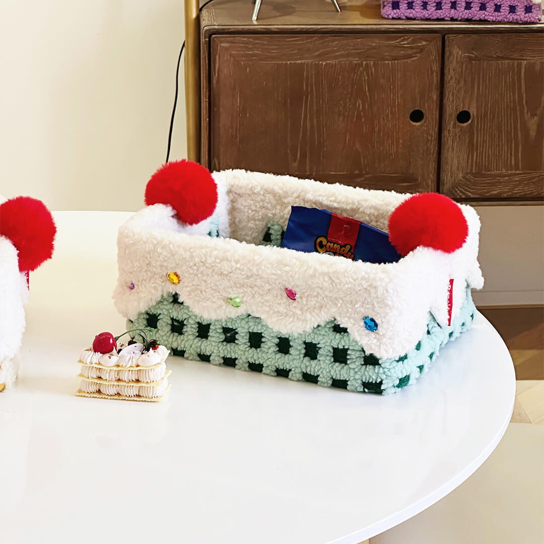 Whimsical Cake-Inspired Storage Bin - Cute Decorative Organizer for Kids