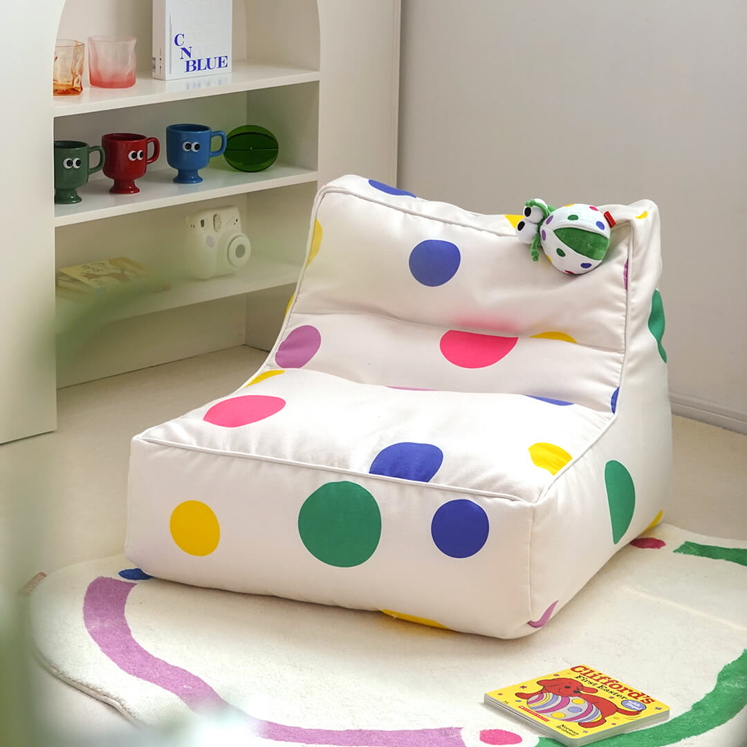 Playful Polka Dot Bean Bag Sofa - Extra Soft & Washable