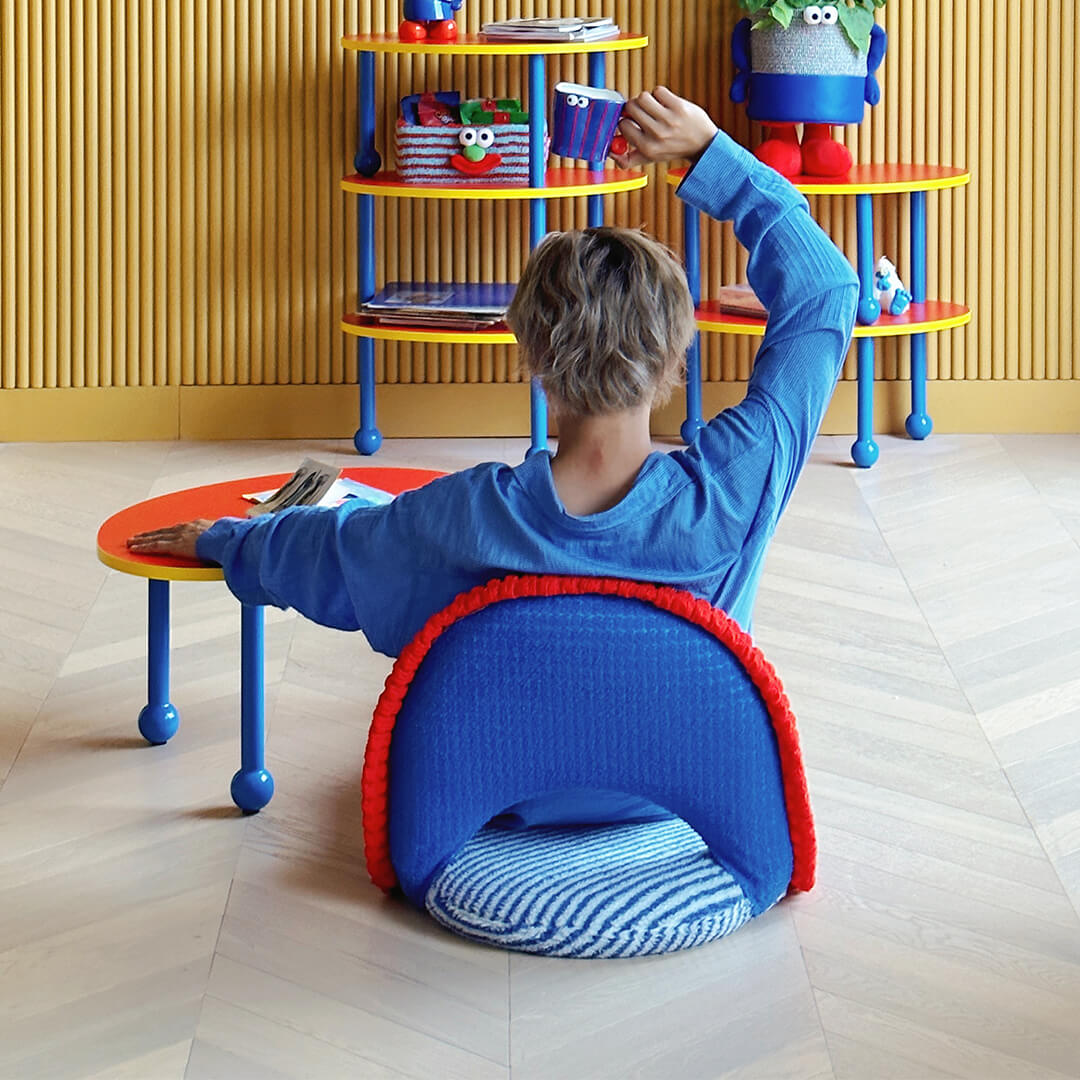 Playful Fold Cushion Chair with Adjustable Angles & Smiley Face Design