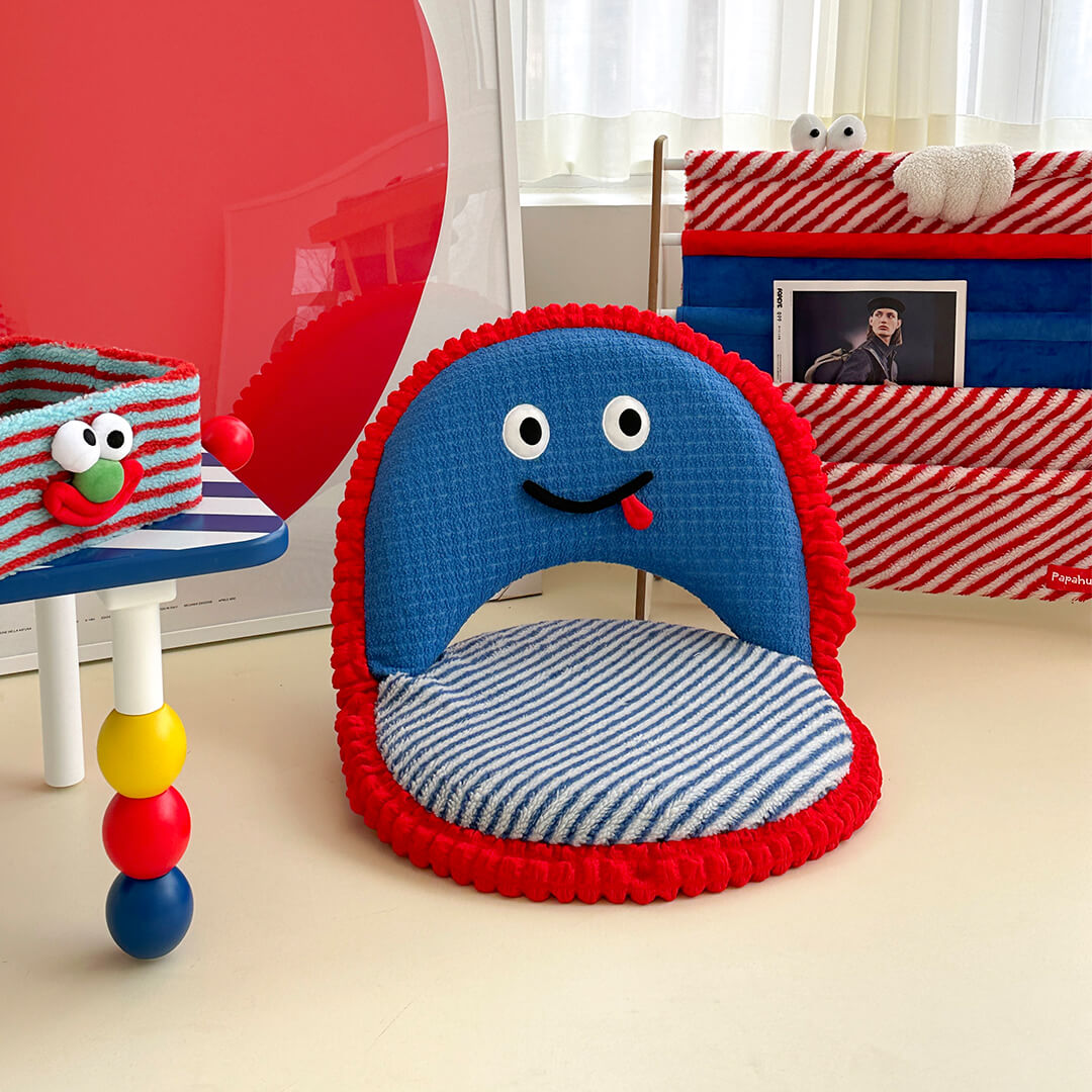 Playful Fold Cushion Chair with Adjustable Angles & Smiley Face Design