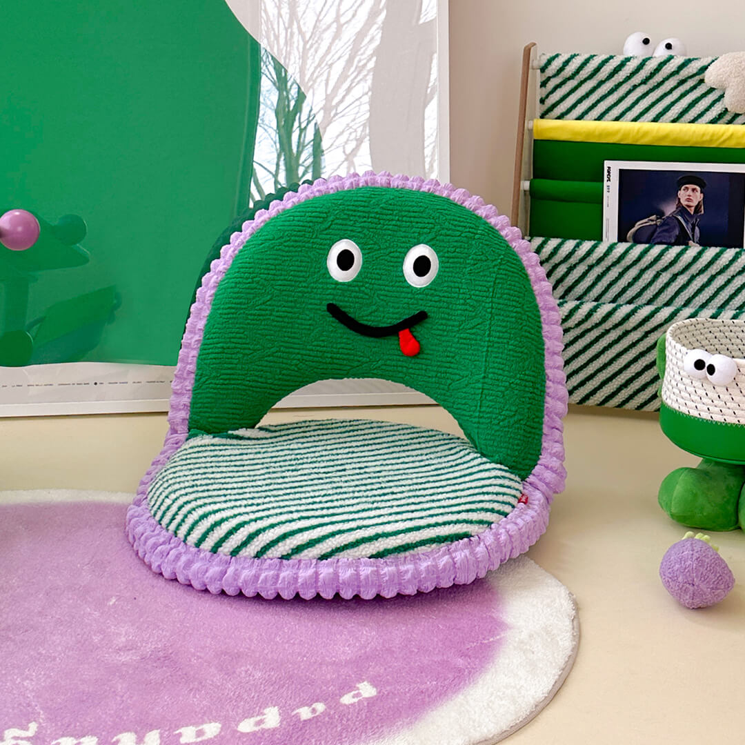 Playful Fold Cushion Chair with Adjustable Angles & Smiley Face Design