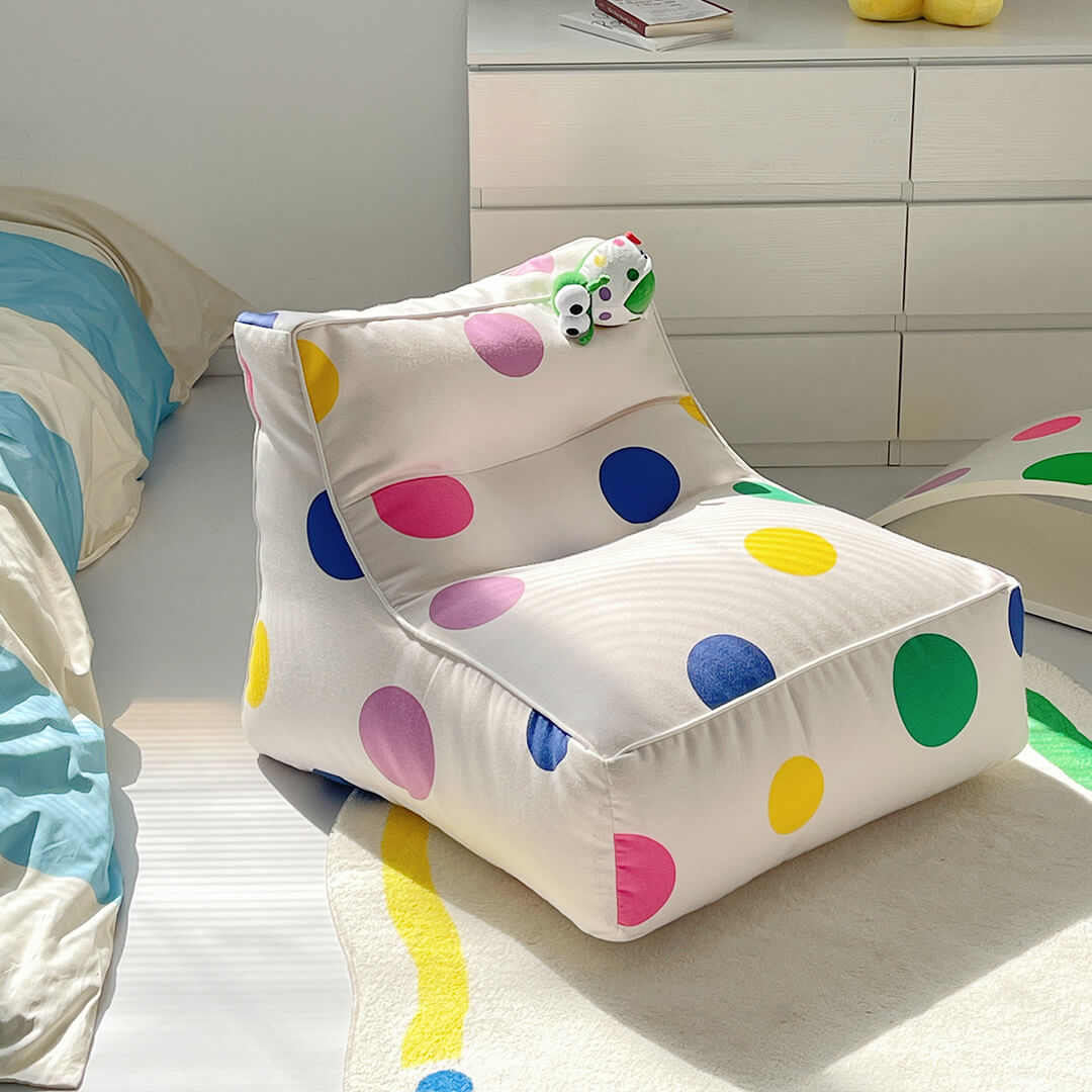 Playful Polka Dot Bean Bag Sofa - Extra Soft & Washable