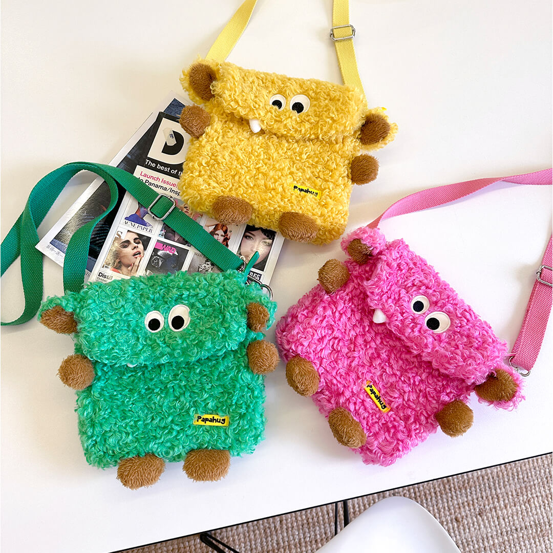 Playful Monster Plush Backpack for Kids - Soft & Cozy with Adjustable Straps