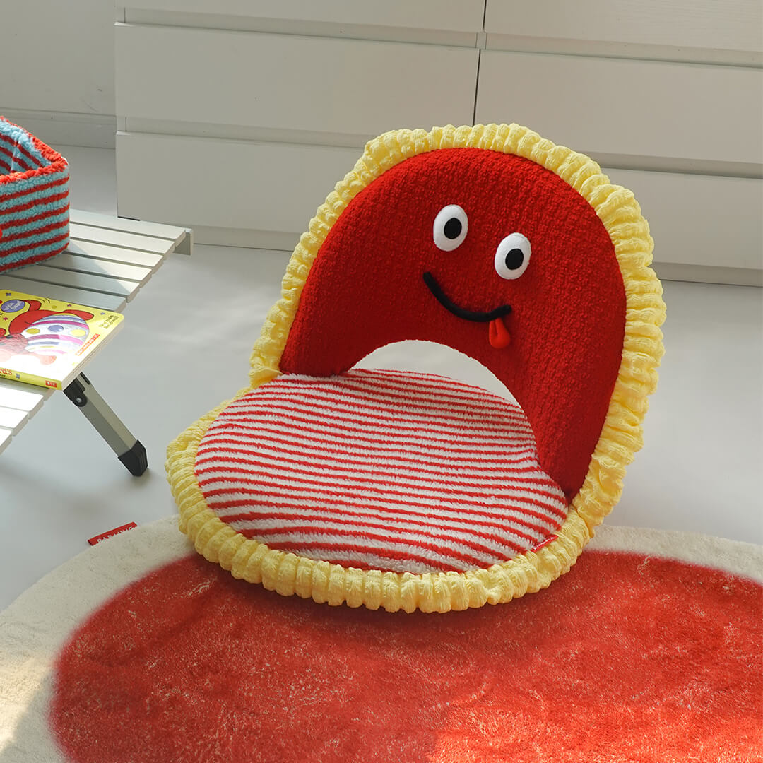 Playful Fold Cushion Chair with Adjustable Angles & Smiley Face Design