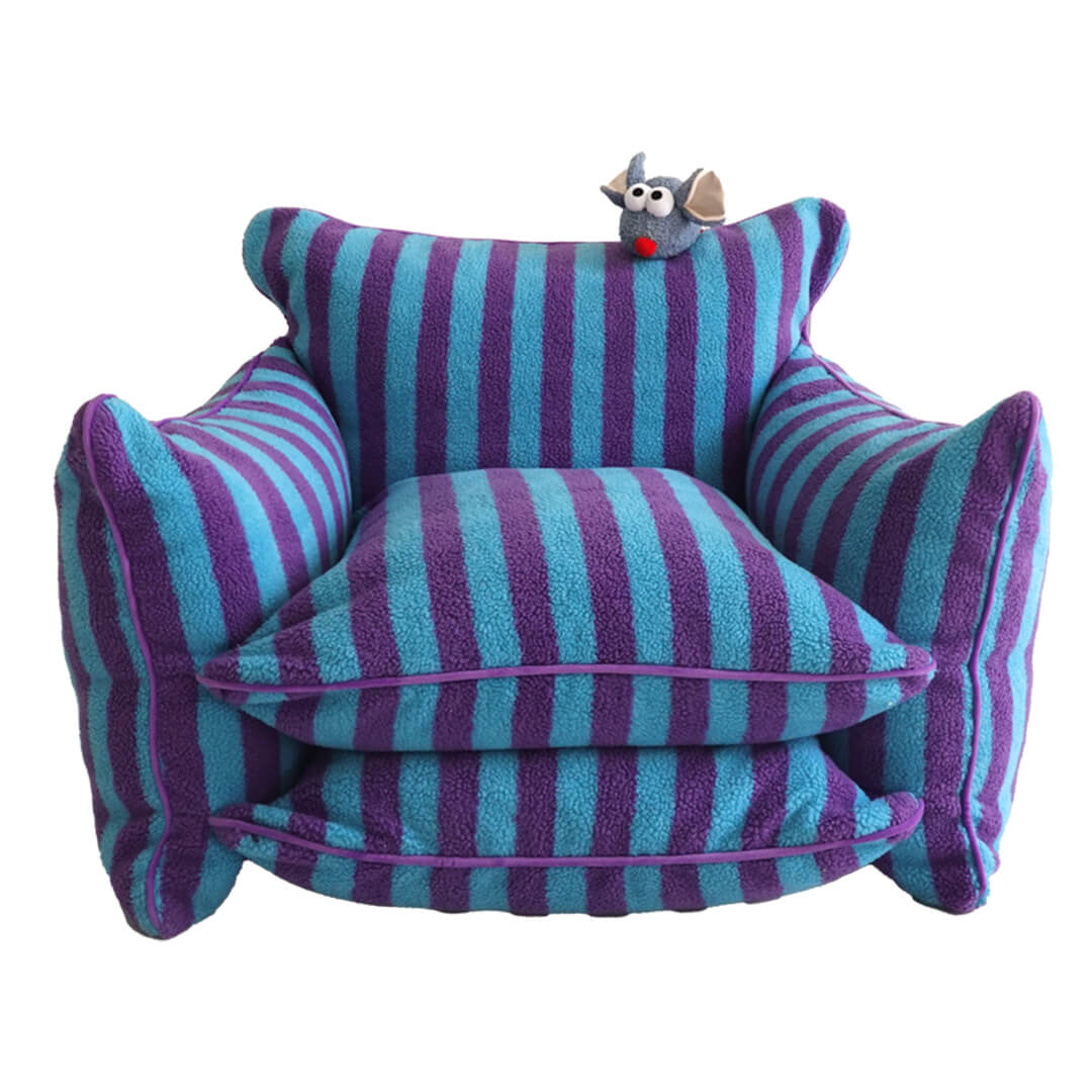 Cozy Stripes Lazy Sofa Chair: Plush & Washable Lounger for Kids & Adults